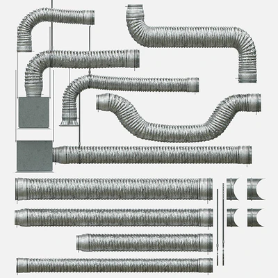 Corrugated ventilation pipe with diffuser — Ver 3