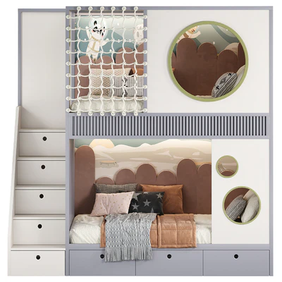 Designer two-level bed Kids room 20 — Ver 5