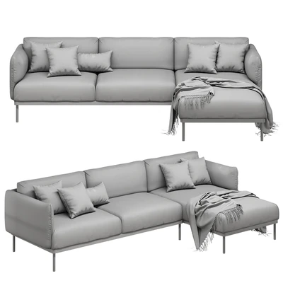 Ikea Äpplaryd Эппларюд 3-Местный Диван С Козеткой Лейде — Вид 6