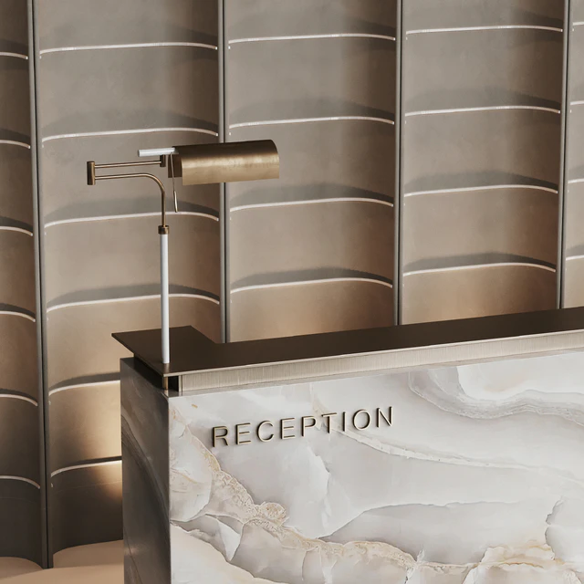 Beige marble hotel reception — Скачать