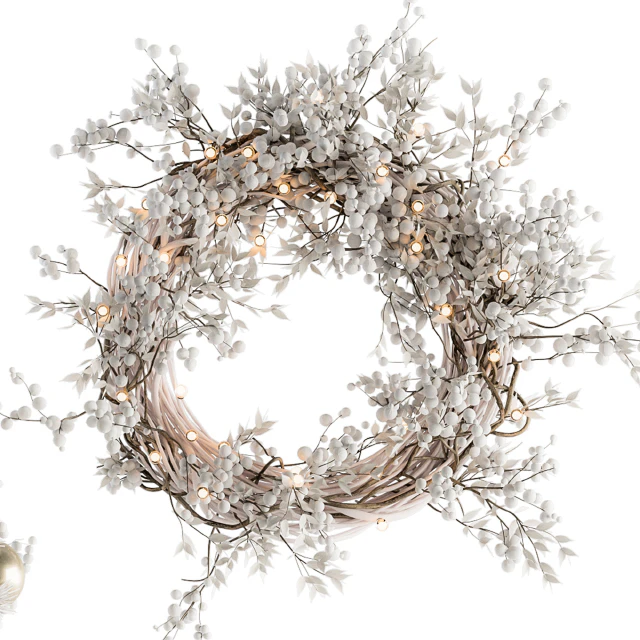 Christmas Decoration 14 - Christmas White and Gold Tree with Gift — Download