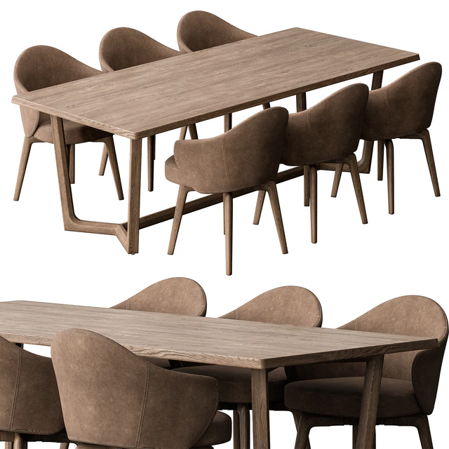 Dinning Table Wooden - Set 30 — Descargar