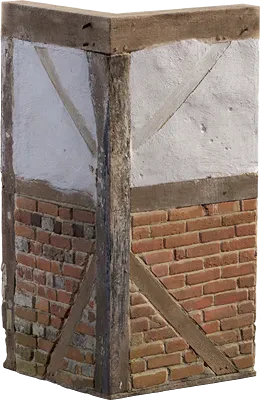 half timbered corner wall 001 — Скачать