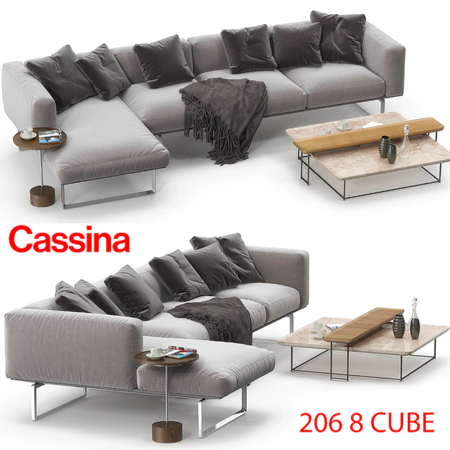 Cassina 206 8 CUBE sofa corner set — Скачать