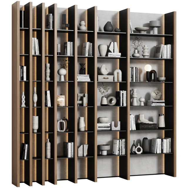 Bookcase in modern minimalist style 04 — Descargar