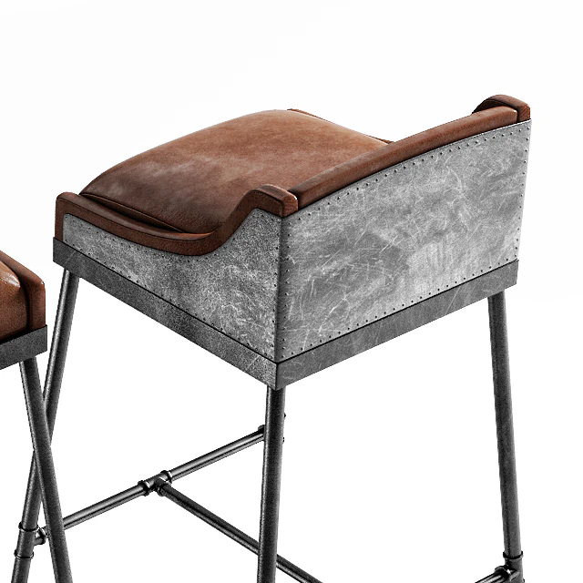 IRON SCAFFOLD LEATHER STOOL — Descargar