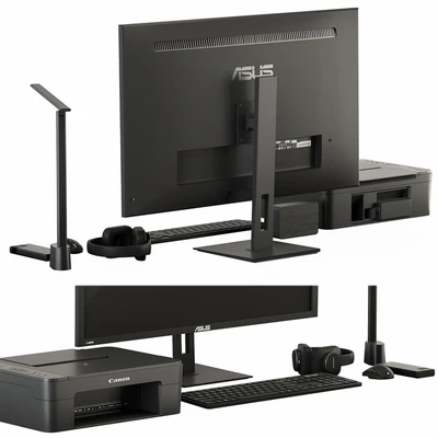 Black Desktop Accessory Set 01 — Ver 6