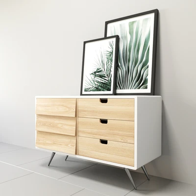 Sideboard in solid board oak with decor — Вид 3