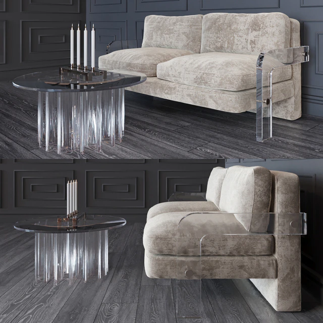 Sofa Kagan Style Lucite Love Seat — Descargar
