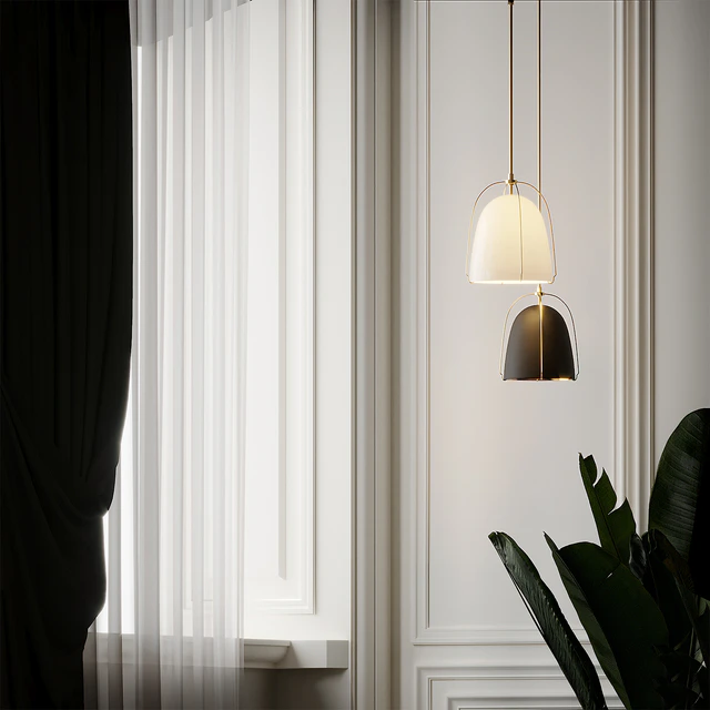 HALEIGH 8" CLEAR & OPAL SPLIT GLASS DOME PENDANT — Download