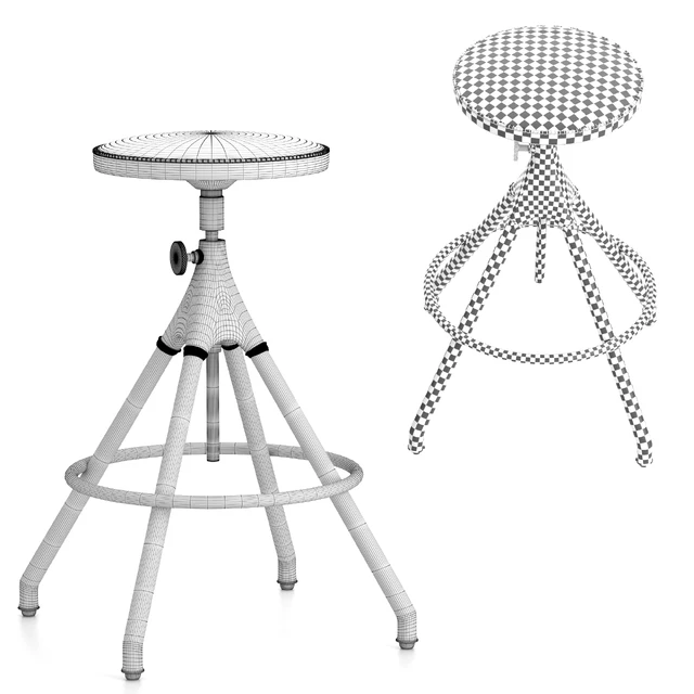 District Eight-Akron Counter Stool With Leather Seat — Скачать