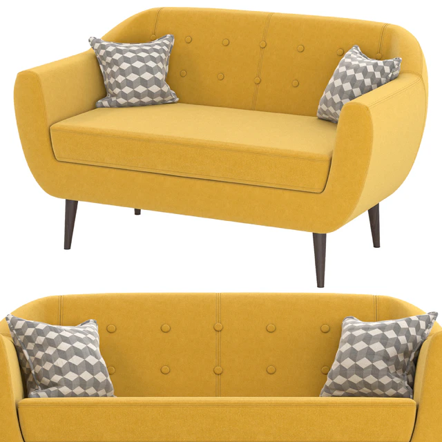 Диван Роттердам Velvet Yellow — Скачать
