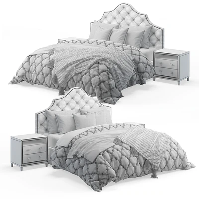 Qween Bed with Arebelle Tufted Headboard — Вид 3