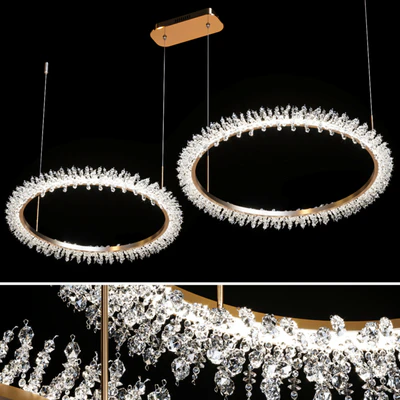 Crystal Ring Luxury Combination Led Chandelier Thera Line — View 4