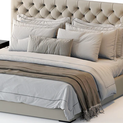 RH Adler Diamond tufted Panel Fabric Bed — Вид 3