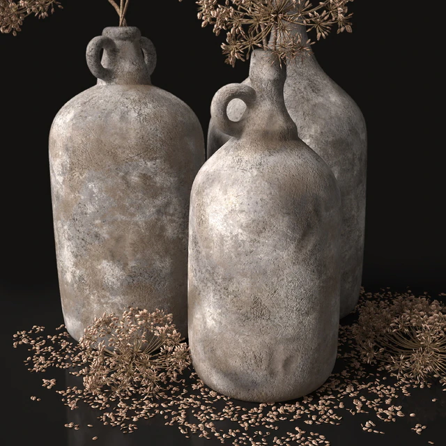 Jugs with dry dill stalks — Descargar