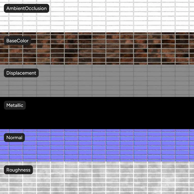 smooth stack bond brick wall texture multicolored — View 5