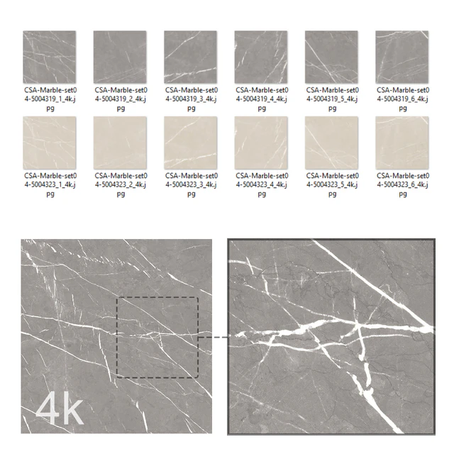 Marble Set 04 - Bundle - 2 Types of Pulpis: Grey and Beige / 4k — Скачать