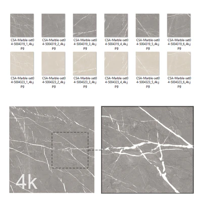 Marble Set 04 - Bundle - 2 Types of Pulpis: Grey and Beige / 4k — Вид 3