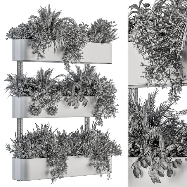 Indoor Plant Set 306 - Box Stand with Hanging Plants — Descargar