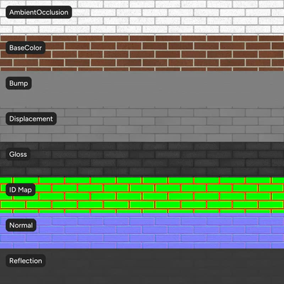 dragfaced running bond brick wall texture — View 5