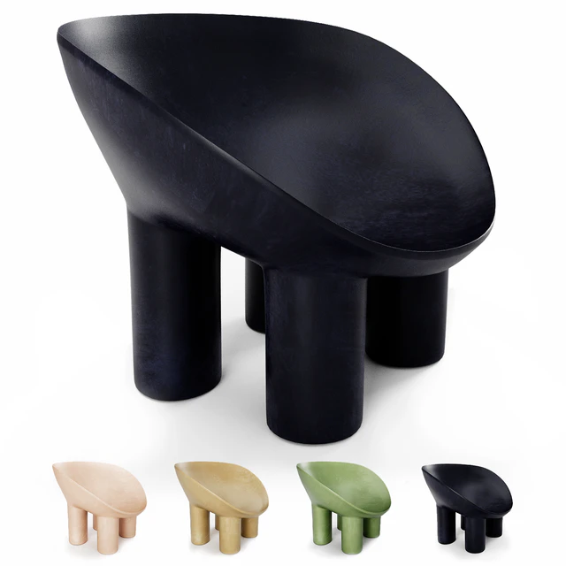 Contemporary Raw Fiberglass Chair, Roly-Poly Chair by Faye Toogood — Скачать