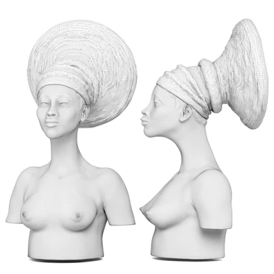 Malvina Hoffman Mangbetu Woman Dark metal — Ver 3