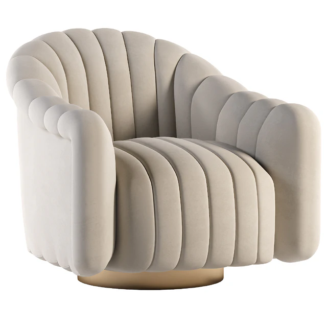 Gray Velvet Swivel Chair — Скачать