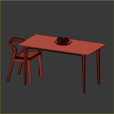 Table + chair set 002 — Ver 3