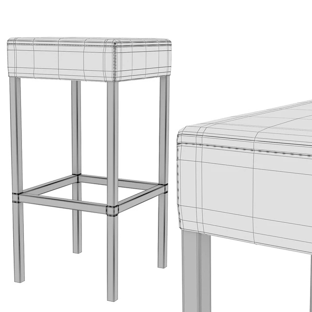 Red Leather High Stool — Descargar