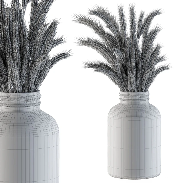 Dry Plants 20 - Blue and Cream Wheat in jam Glass — Descargar
