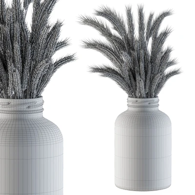 Dry Plants 20 - Blue and Cream Wheat in jam Glass — Ver 5