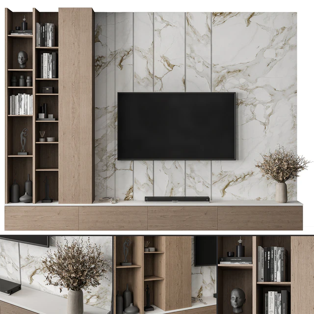 TV Wall Stone and Wood - Set 86 — Download
