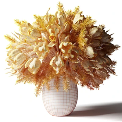 Bouquet of white tulips in a white vase — Ver 2