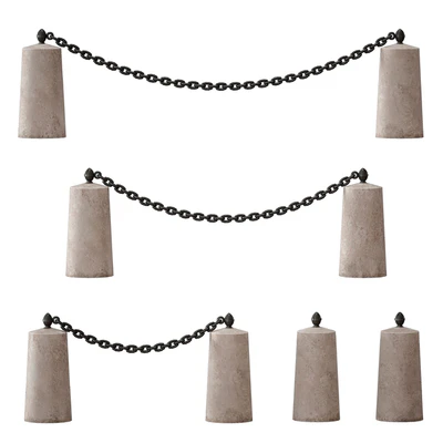 Fencing. Concrete poles with chains. — скачать