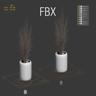 Bouquet of dried flowers. 2 models — Ver 5