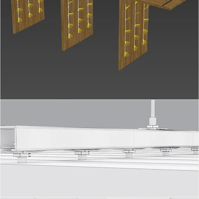 Rack ceiling and wall with built-in lights / TAGinterio — Ver 3