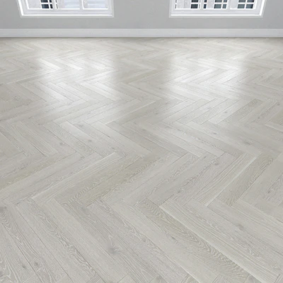 Parquet Oak white, 3 types: herringbone, linear, chevron. — Ver 3