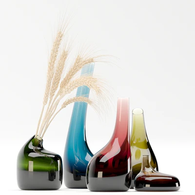 Decorative Glass Vase & Wheat — Вид 3