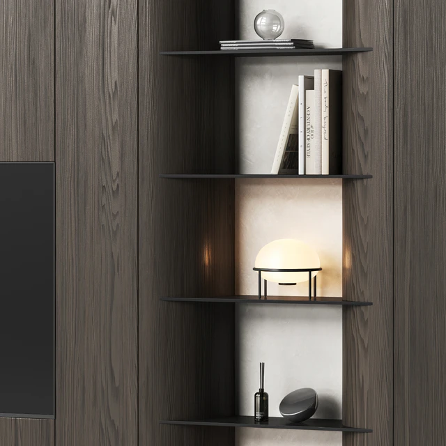 TV wall with furniture with rounded corners — Скачать