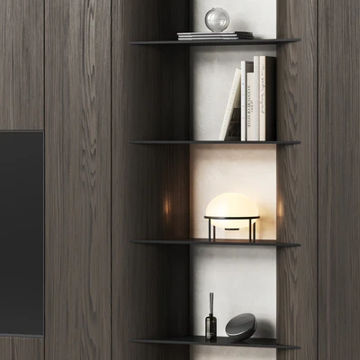TV wall with furniture with rounded corners — Вид 5
