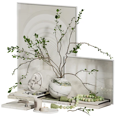 Decorative set with branches in a vase ch4 — Ver 7