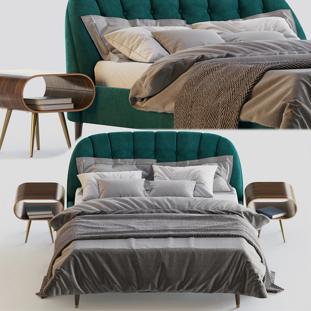MARGOT SUPER KING SIZE BED, SEAFOAM BLUE VELVET — Скачать