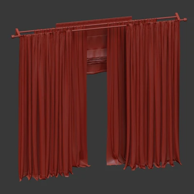 Curtains in two colors + roman blind. — Ver 5
