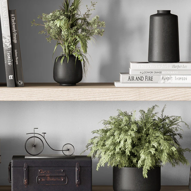 Wood and Metal Shelves Decorative - Rack Set 11 — Скачать