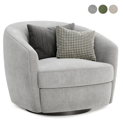 Marcy Upholstered Swivel Barrel Chair — Ver 5