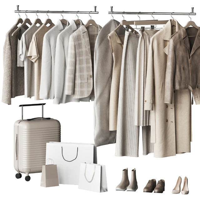 A set of clothes and accessories to fill a wardrobe or store and showroom — Descargar