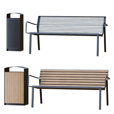 Park Benches, Urn and Direction Signs by mmcite — View 4