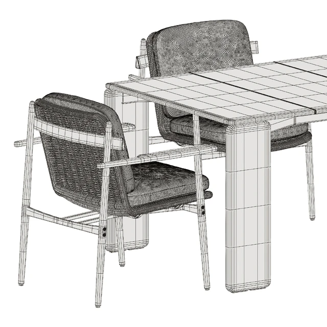 Trio Outdoor Dining chair and Drake Outdoor table by Minotti — Скачать
