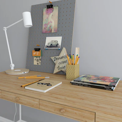 LILLASEN desk with decor — Ver 2